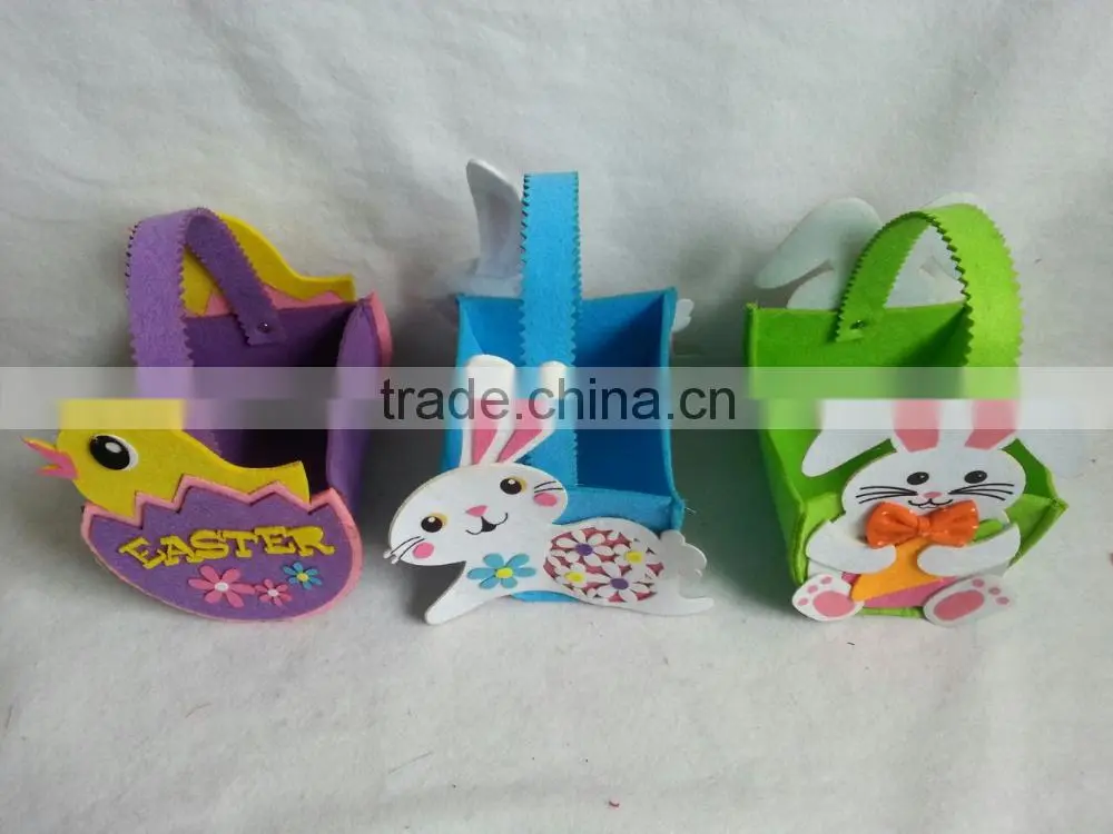 wholesale assorted styles kids play felt basket for easter