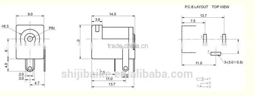 DC-005 Electrical Socket Outlet 5.5X2.1MM Heat-Resistant