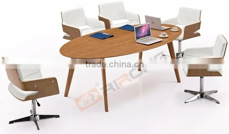 High quality AA fireproof wood modern long oval conference table for 10 person