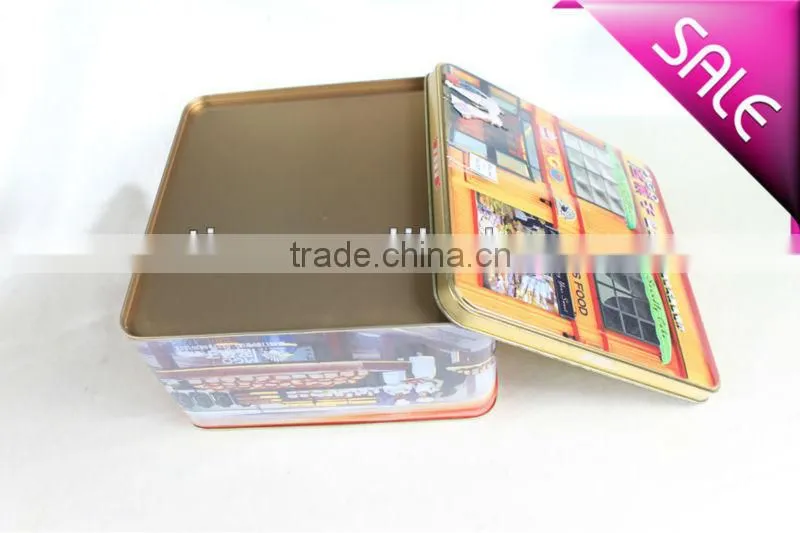 square biscuit tin box