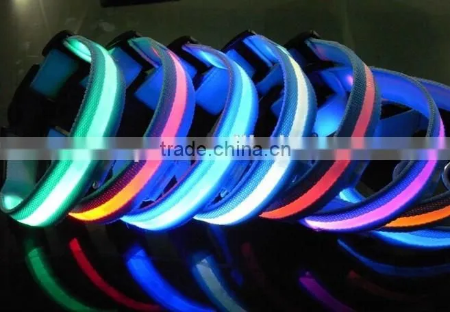 2.5cm Silk Mesh Blue Style Led Dog Collar