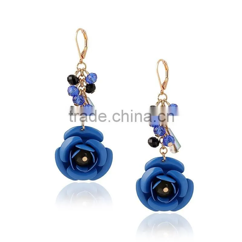 Elegant Victorian Chandeliers Earrings Cluster Disc Colored Flower Earrings Wholesale