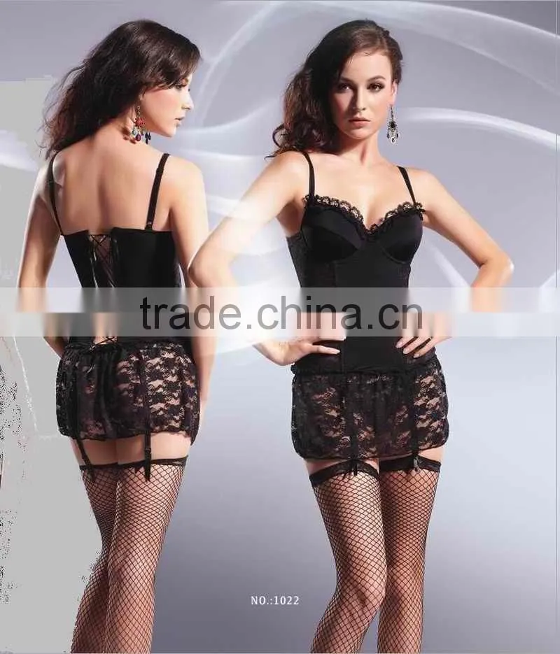 New Arrival design sexy women lace long coreslet shaper lingeries 1022