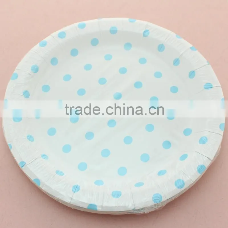 Solid Color High Quality 9'' Round Paper Plates for Quinceanera Favors