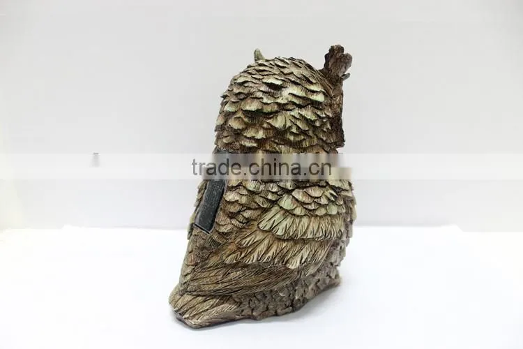 Owl solar resin light led garden resin outdoor lights