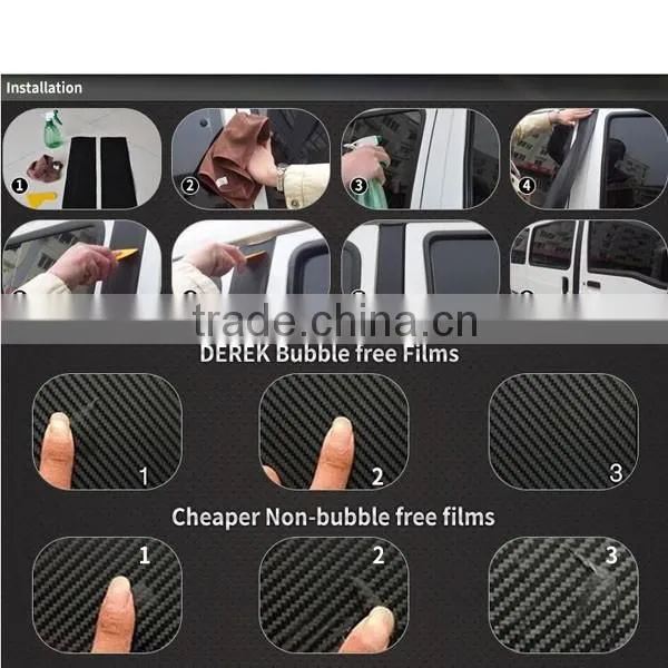 High quality bubble free 3d carbon fiber car vinyl wrap wholesale