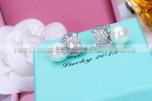 hot sale new products 925 silver diamond earrings for 2015