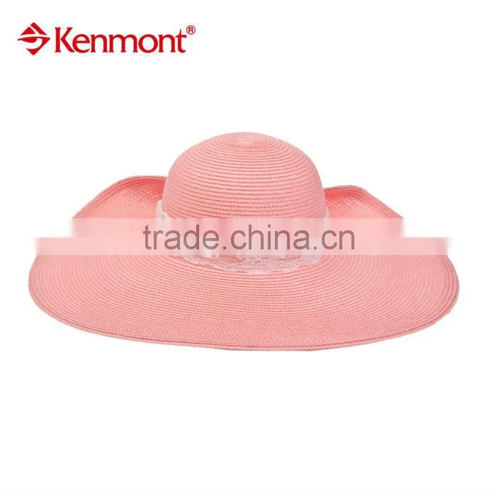 fashion lady straw summer beach wide brim floppy hat