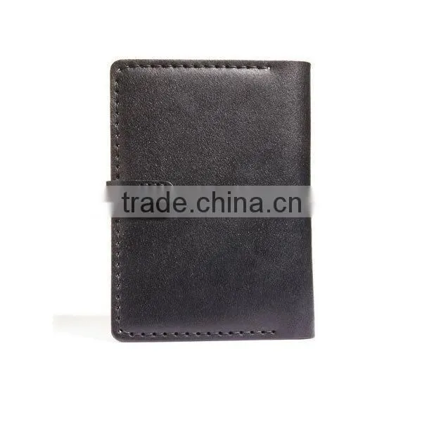 Waxed Leather Hand-stitched with Dull Nickel Button Book Case
