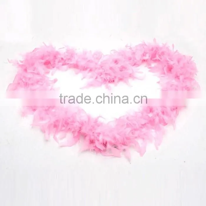 Pink colour Feather boa wholesale , cheap turkey feather boa for carnival decoration