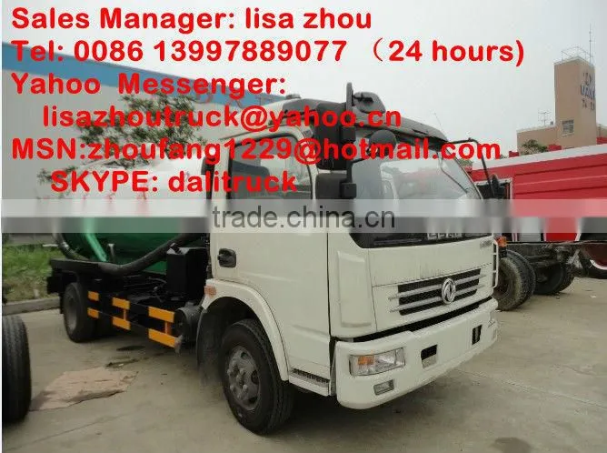 Dongfeng 5M3 sewage vaccum suction tank truck