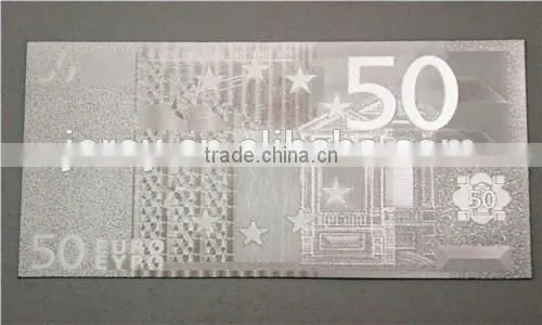 silver foil notes euro 50 banknotes