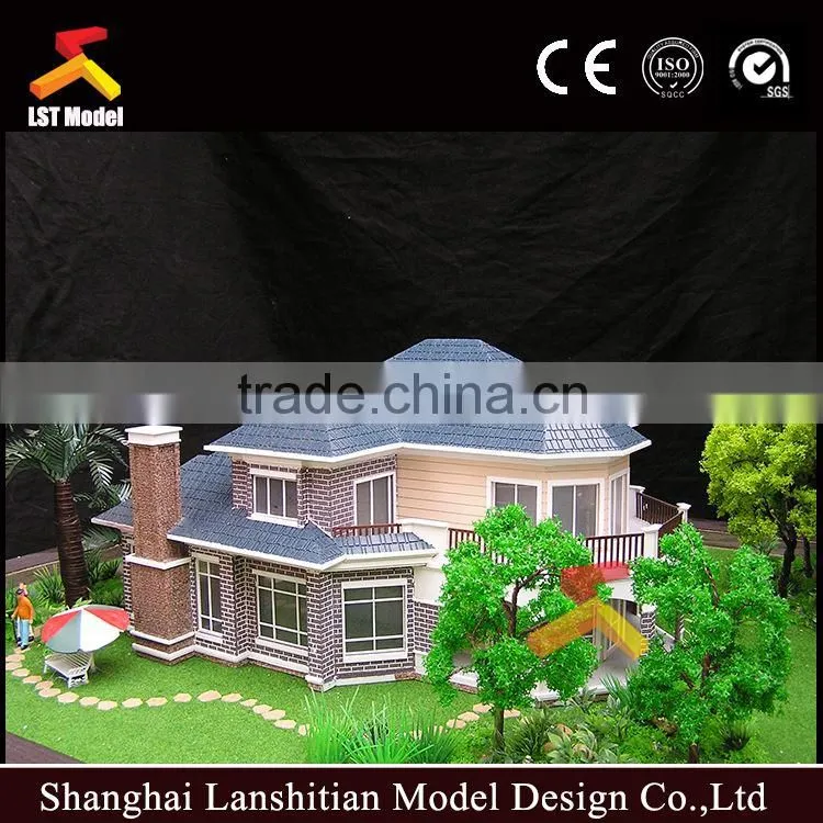 3d maquette separated villa miniature building model scale