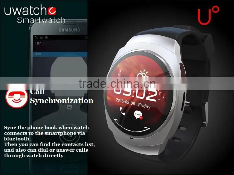 Cheap wrist watch with MP3 player compatiable with smartphone U0 smart watch