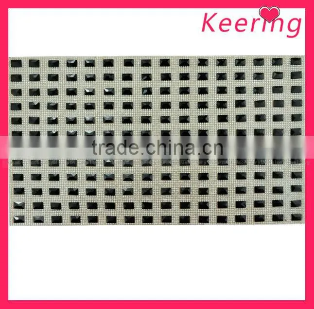 fashion hotfix square crystal rhinestone net mesh WRT-005