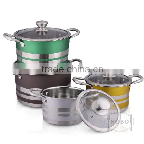 high quality colorful hot pot sets with lid
