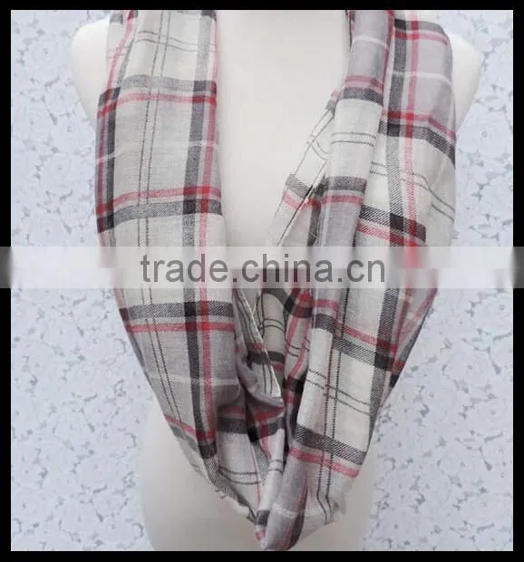 2014 Grid many colors infinity scarve l. Holiday Scarf. Valentine scarf. CREAM and Colorful scarf at stock