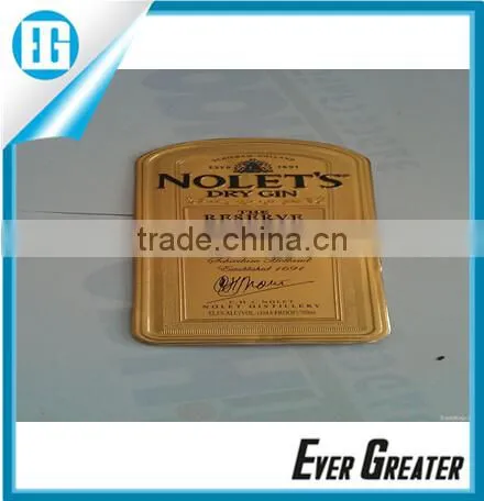 Custom wine bottle metal label self-adhesive aluminum sticker labels bottle labels metal logo plate