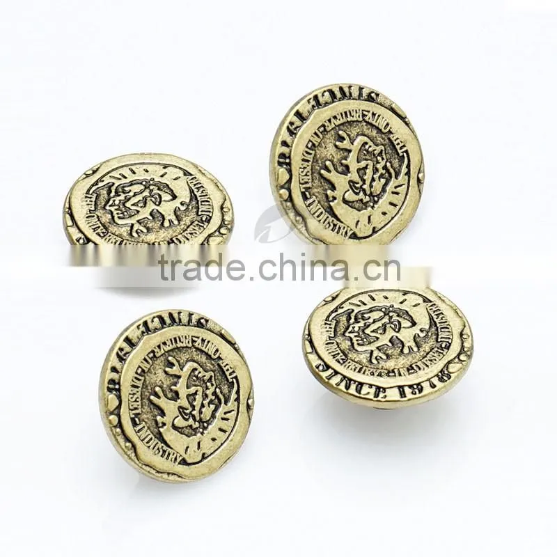 Brass Antique Custom Metal Buttons For Garments