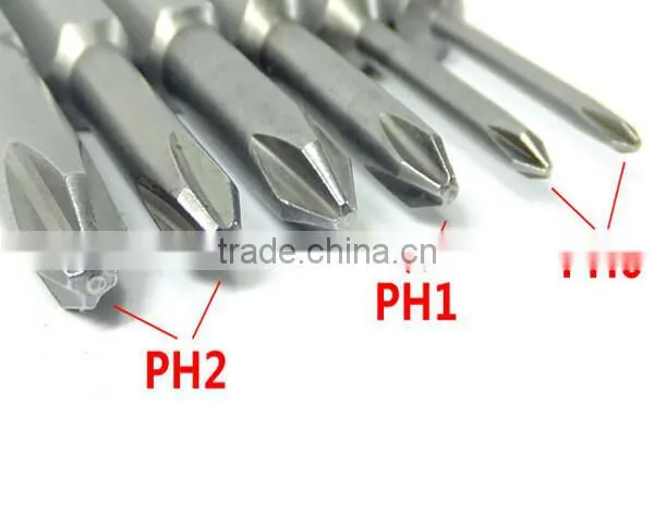 7size=one Set 100mm length Magnetic Long Hex Cross Head Screwdriver Bits Set Electric screwdriver AR-04