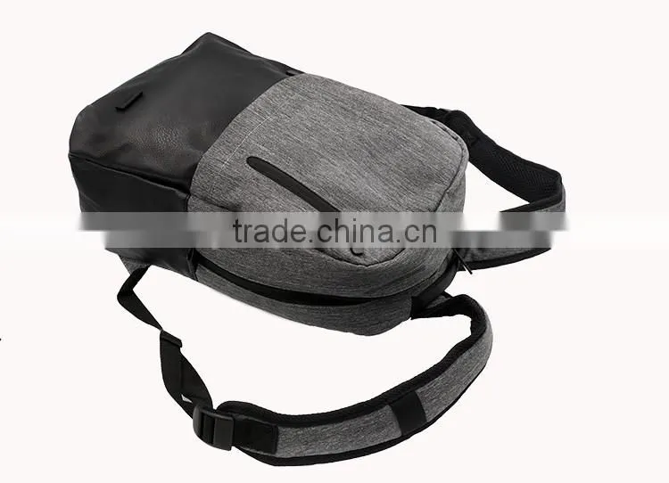 High quality custom design fabric and PU leather office backpack bag