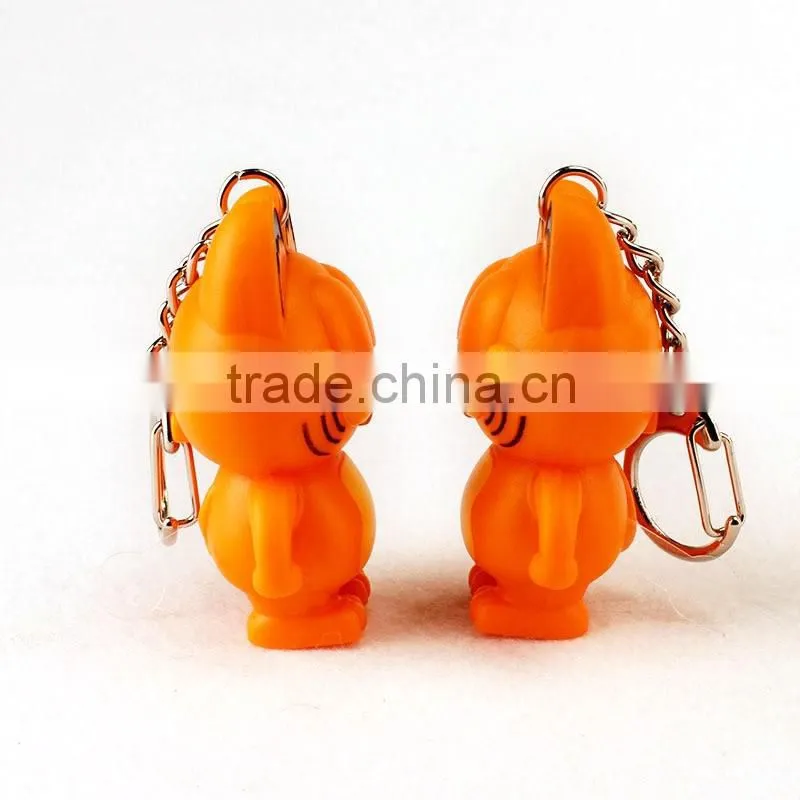 Creative Cartoon Cat LED light flash keychain with sound