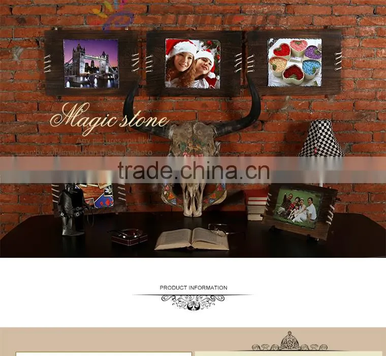 Sunmeta sublimation wooden rock photo frame wall hanging SH40