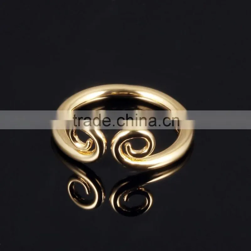 2016 latest elegant simple design gold rings without stones Hoop Ring