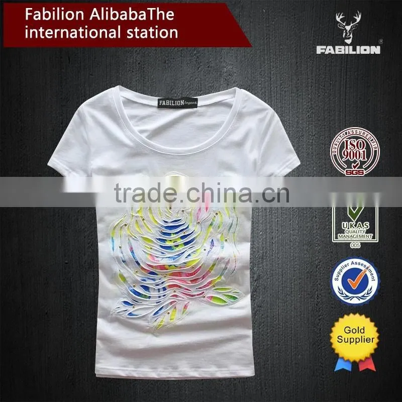 Women's new superman couples with round collar short sleeve of wholesale fashion printing women slim t-shirt