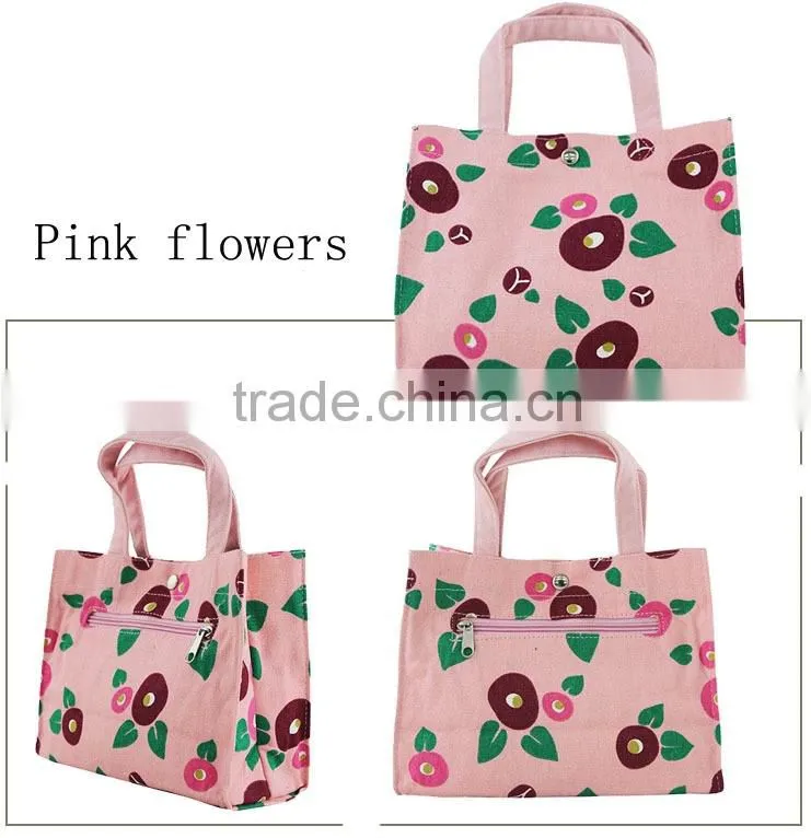 Cute mini lunch bag canvas handbag manufacturers china