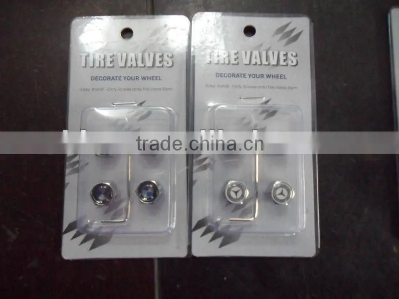 Anti-theft tire valve caps with car logo