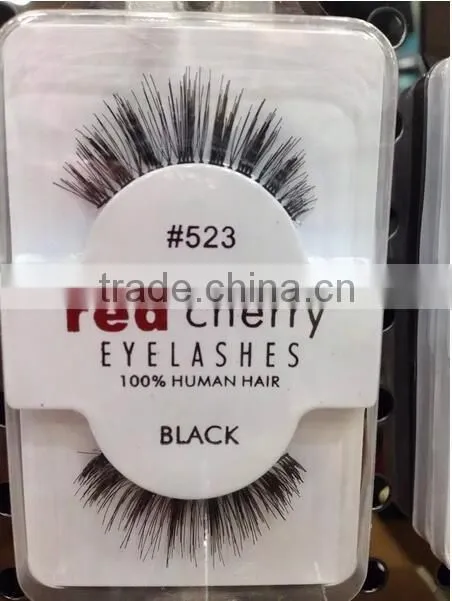 Red Cherry 100% False Human Hair Eyelashes Makeup Eye Adhesives Handmade private label mink eyelashes