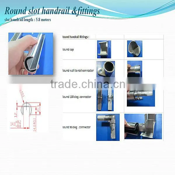 glass balcony railing stainless steel mini top rail / handrail slot