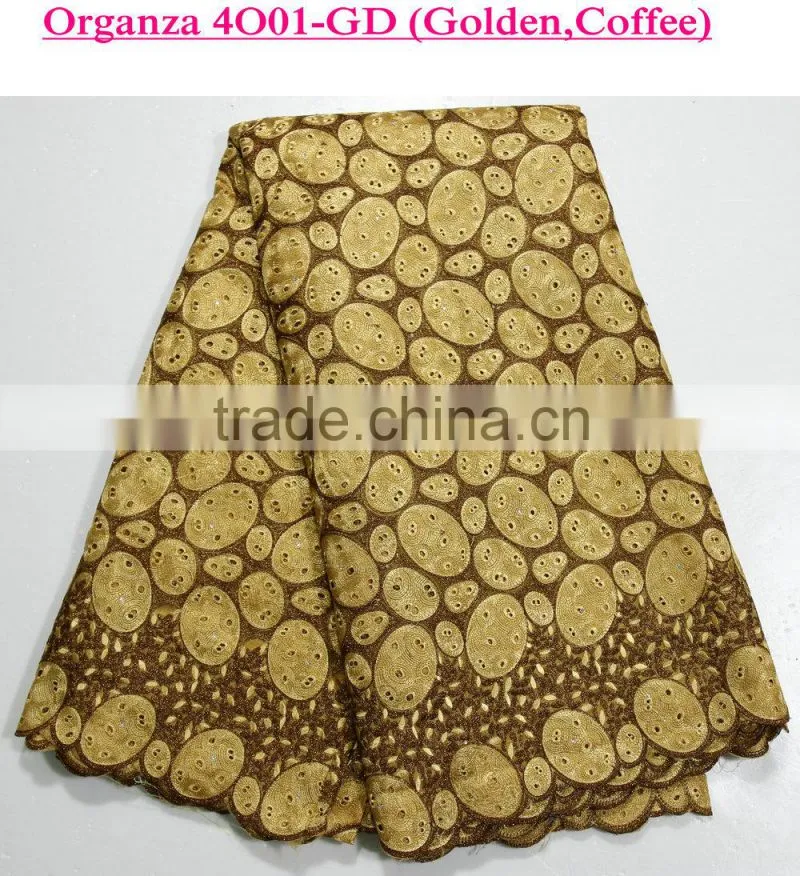 2016 alibaba China cupion african lace embroidered organza bridal lace fabric guipure lace fabric