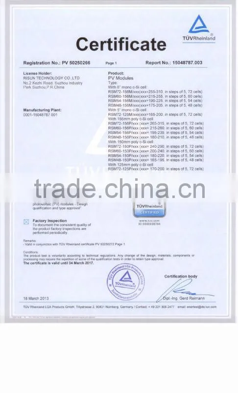 High Efficiency Low Price Good Quality TUV CEC Certificated Solar Panel 250W Poly Solar Module 250W Poly
