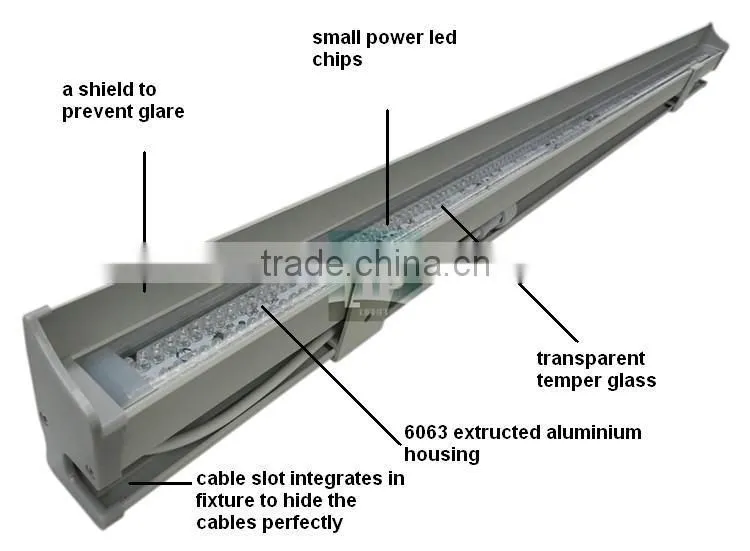 12W 1000mm LED linear lights strip light bar DMX512