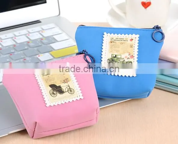 Korean design square shape silicone coin bag