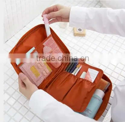 Travel series water resistant 100% polyester cosmetic bag, polyester make up bag
