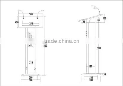 ITC T-6236 Series All in One Design Carring Speaker and Microphone Lecture Podium for Sale