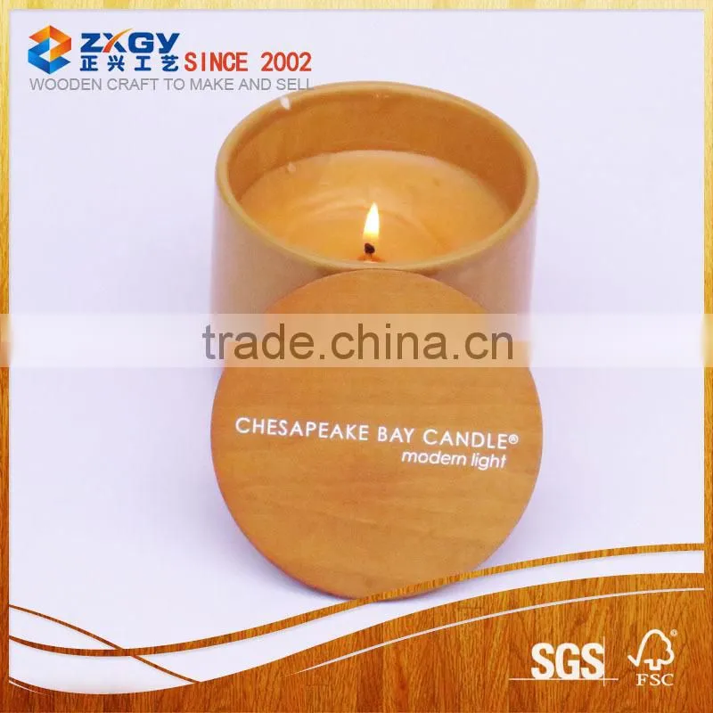 Best quality jar wooden bamboo lid for soy candles