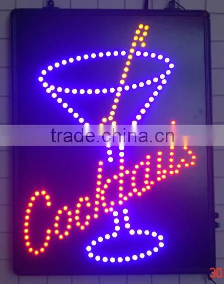 Super Bright Glass Cocktail Led Sign