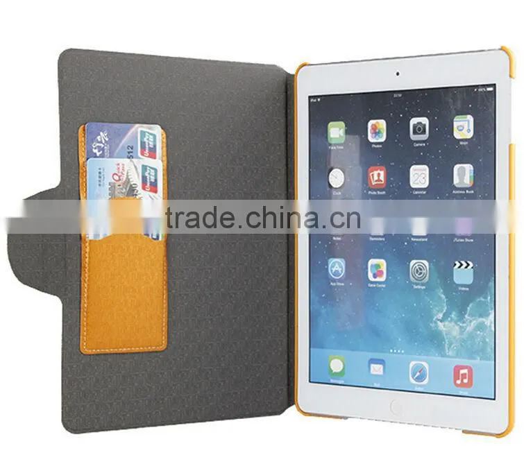 2014 new products fashion pu leather wallet case cover for apple ipad 6 D0141