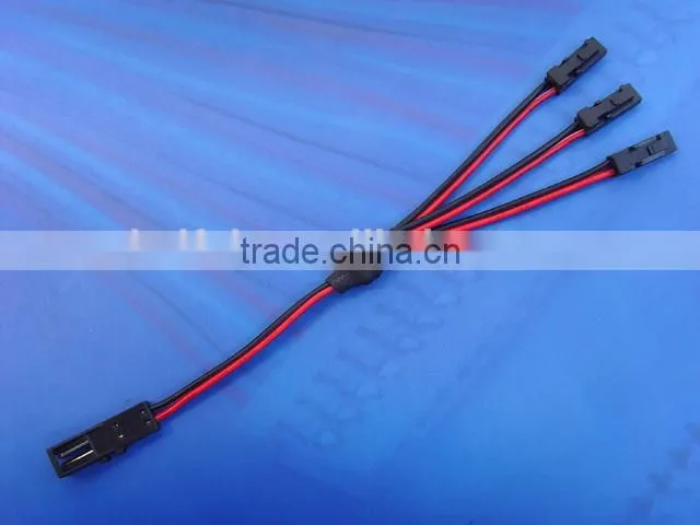 Dongguan hot sale LED lighting accessaries one socket connect 3 plug with cable 50cm