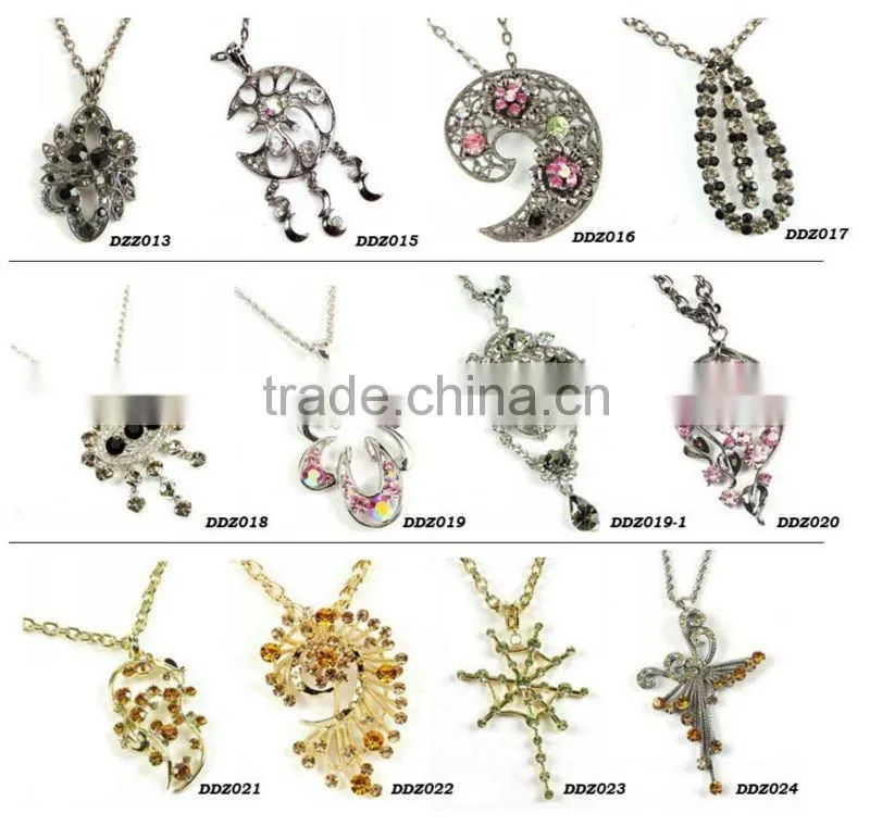 2012 Fashion Imitation Jewelry Blue Rhinestone Crystal Necklace,Rhinestone Necklace