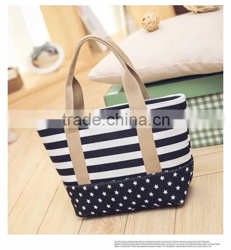 Fashion style foldable tote bag 2016 beach bags canvas