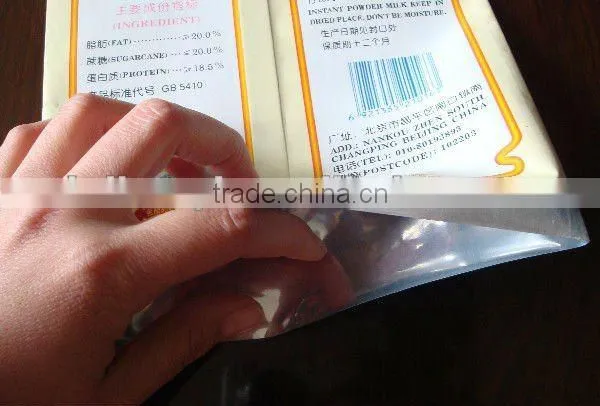 Hot sell T seal plastic coffee tea milk powder bag