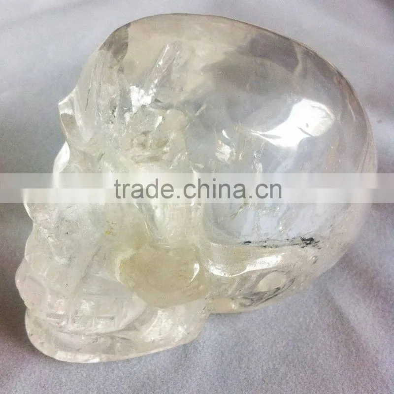 Pure Handmade Clear Quartz Skull Handicraft