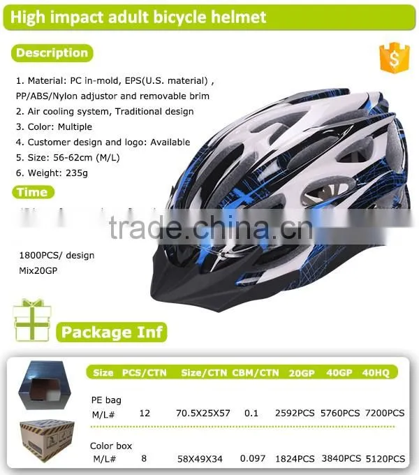 guangdong factory wholesale high quality CE approval sport adult bike helmet