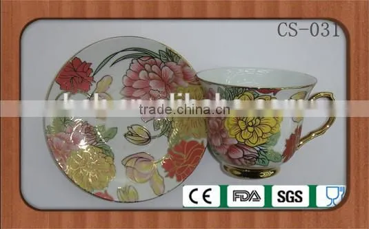 Ceramic bone china cup and saucer