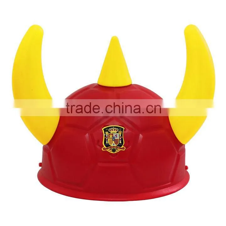 Orange Plastic Viking Football Fan Hat Wholesale with for Football Events & Parties & Carnivals